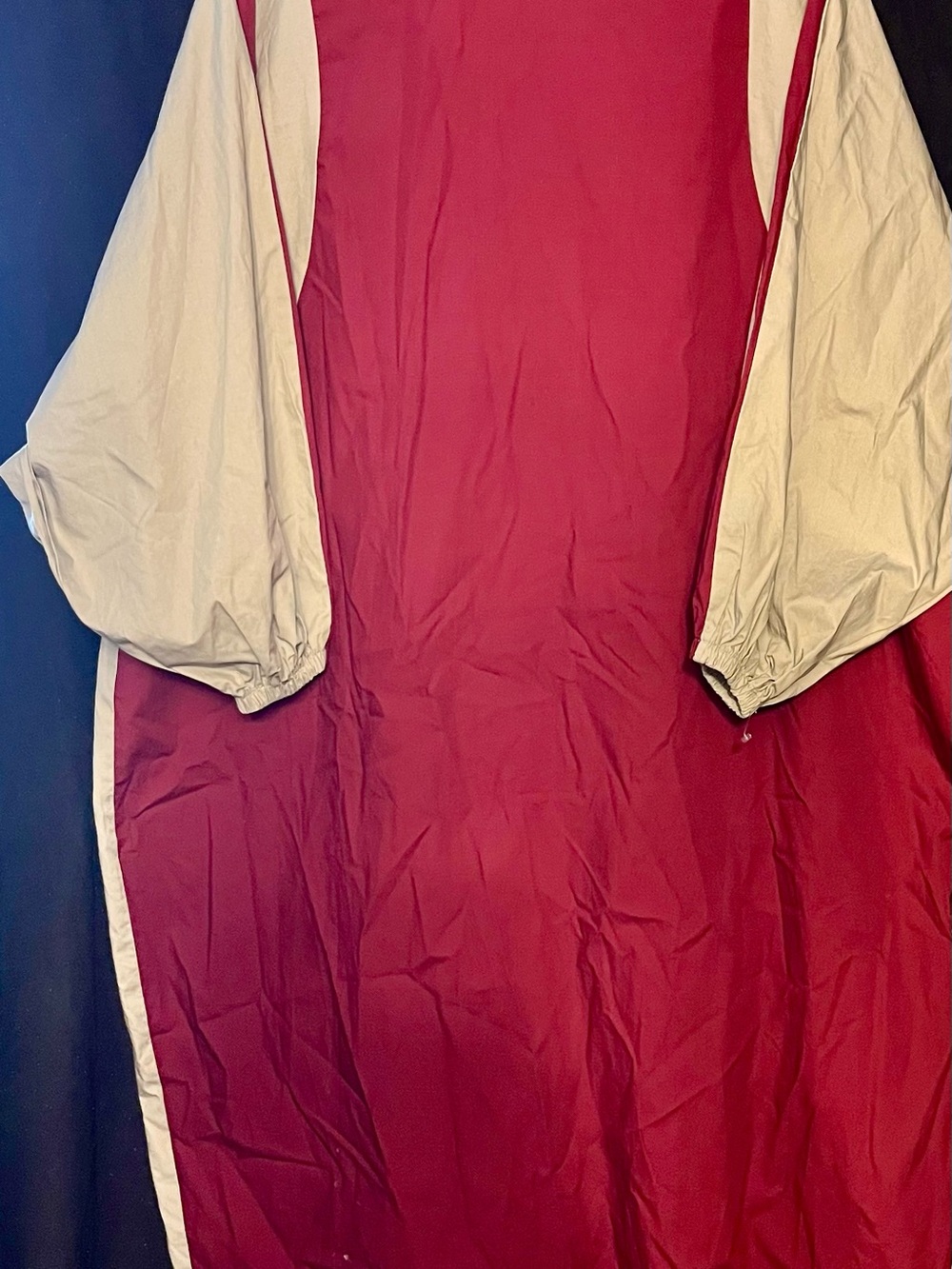 SHEIN Burgundy and Cream Batwing Maxi Dress